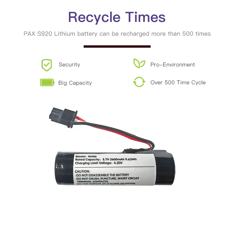NEW Replacement Pos Terminal Battery For Pax S920 IS486 3.7V 2200mAh 18650 Pax Battery